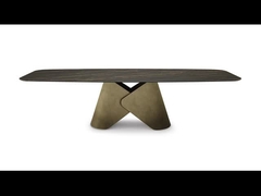 أمريكا الجنوبية نمط حديث بسيط مستطيل شخصية قاعدة معدنية طاولة من الرخام للمنضدة طاولة طعام